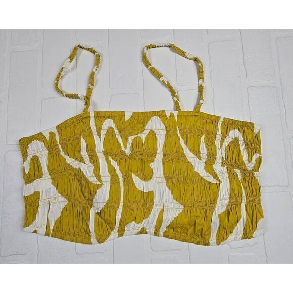 A new day  Yellow Smocked Cropped Top XXL - Picture 1 of 3